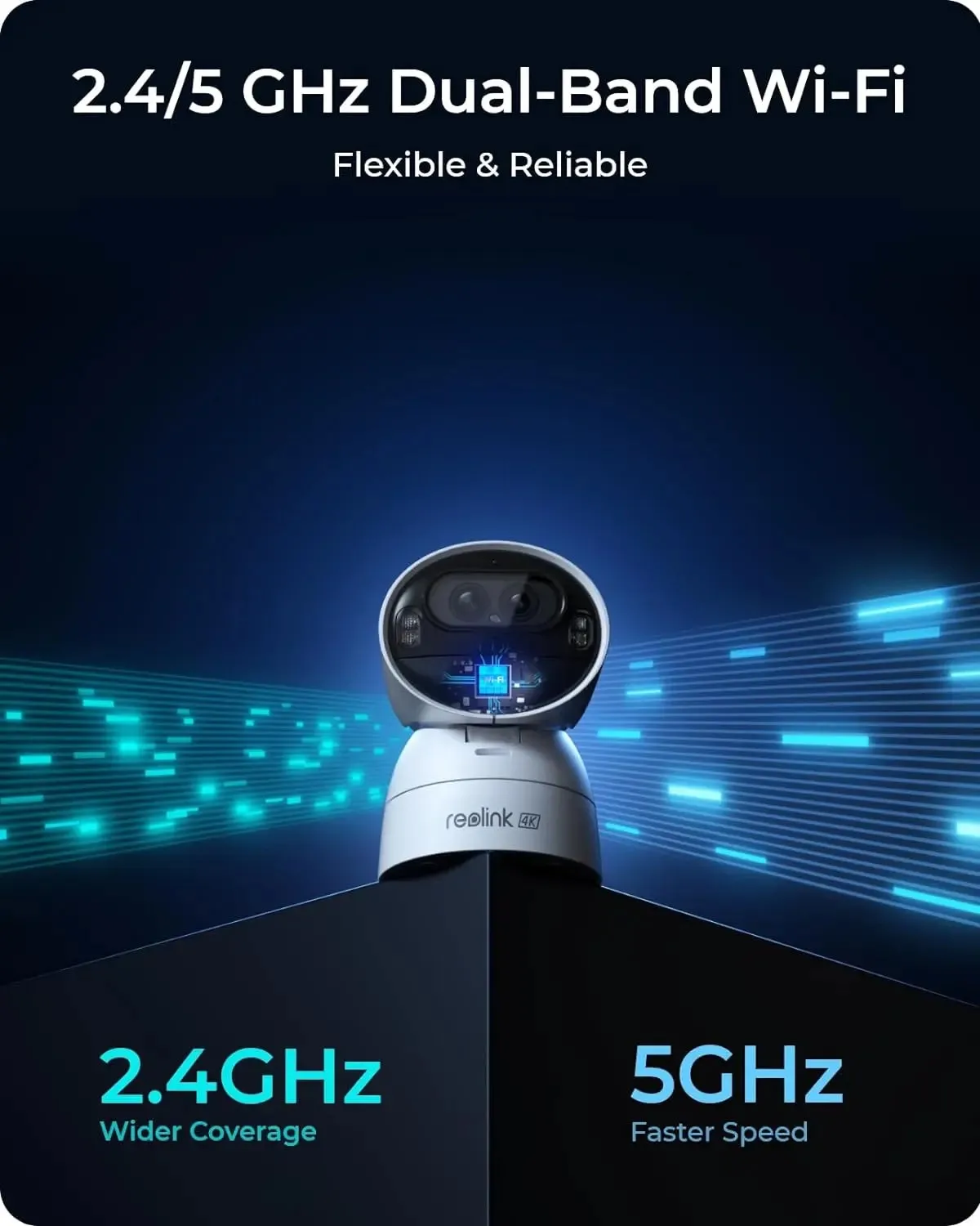 Reolink 4K PTZ Camera Outdoor Wireless, Battery Operated CCTV Wi-Fi Camera, Auto Zoom Tracking, 8MP Color Night Vision AI Detection, 2-Way Audio 2.4/5GHz WiFi, Argus Track   Solar Panel