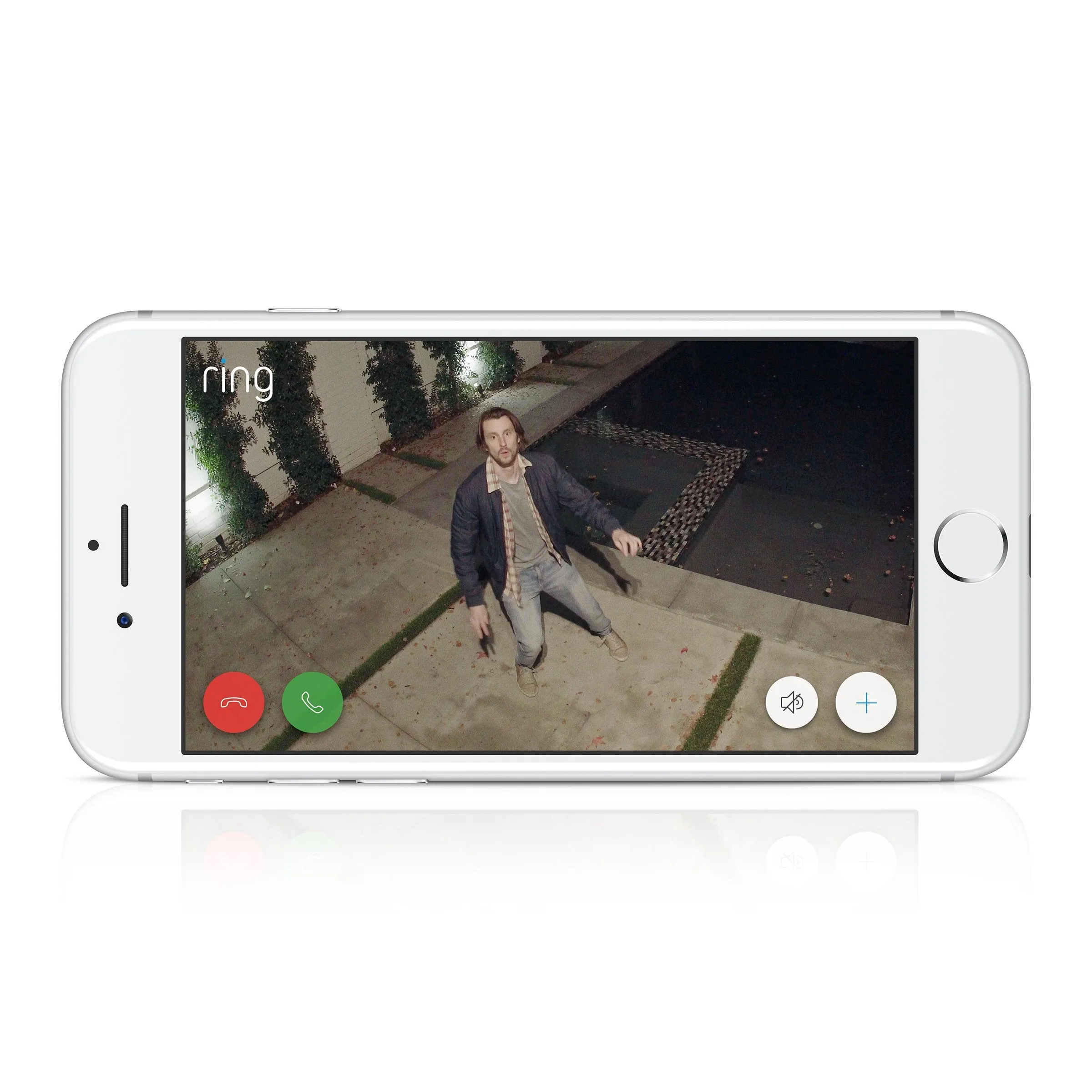Ring Spotlight Cam Battery HD Security Camera with Built Two-Way Talk and a Siren Alarm, White, Works with Alexa