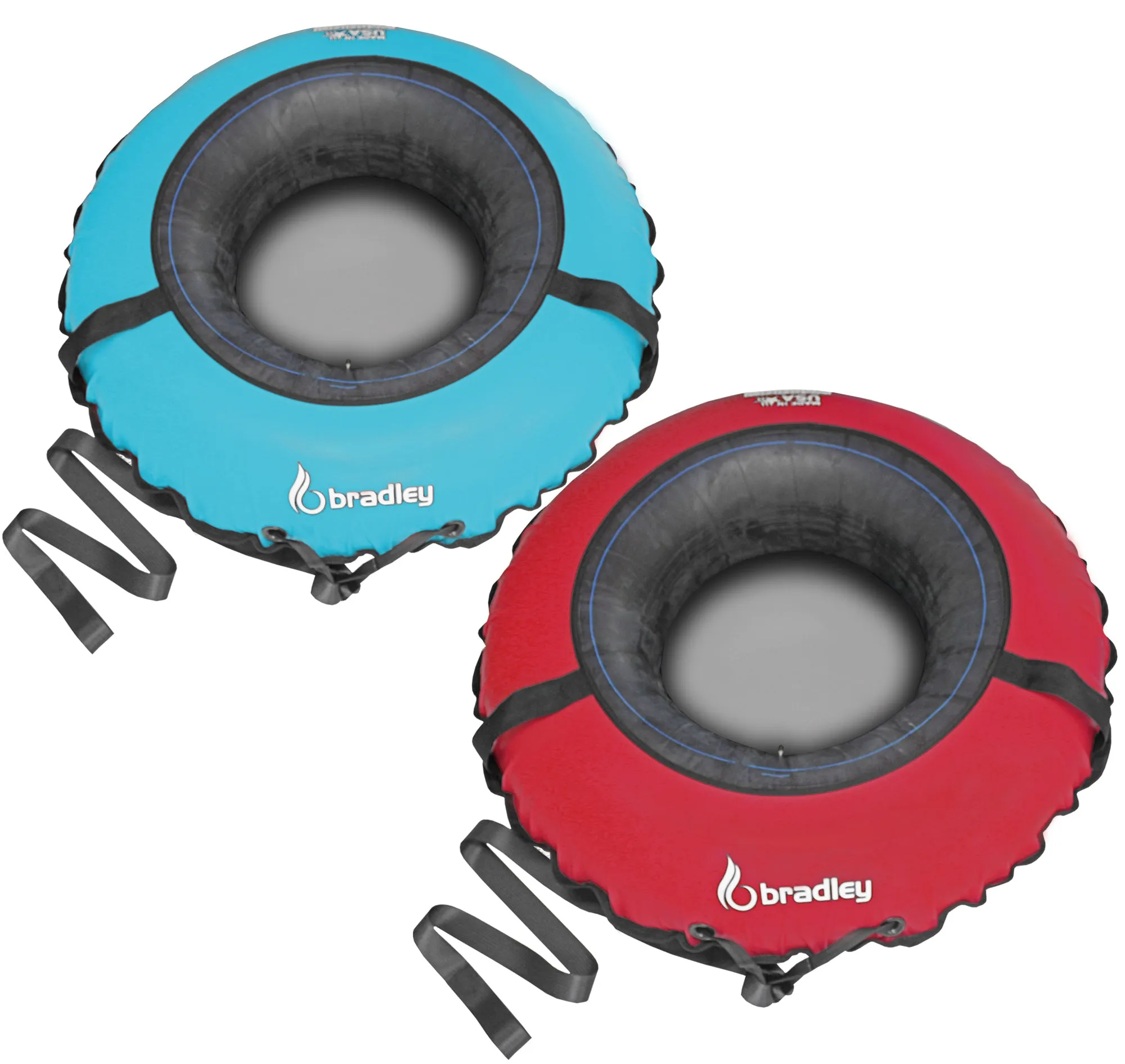 Set of 2 Bradley 50-Inch Snow Tubes with Heavy Duty Covers for Extreme Sledding Fun | Patented Inflatable Tubes for Performance | Made in USA