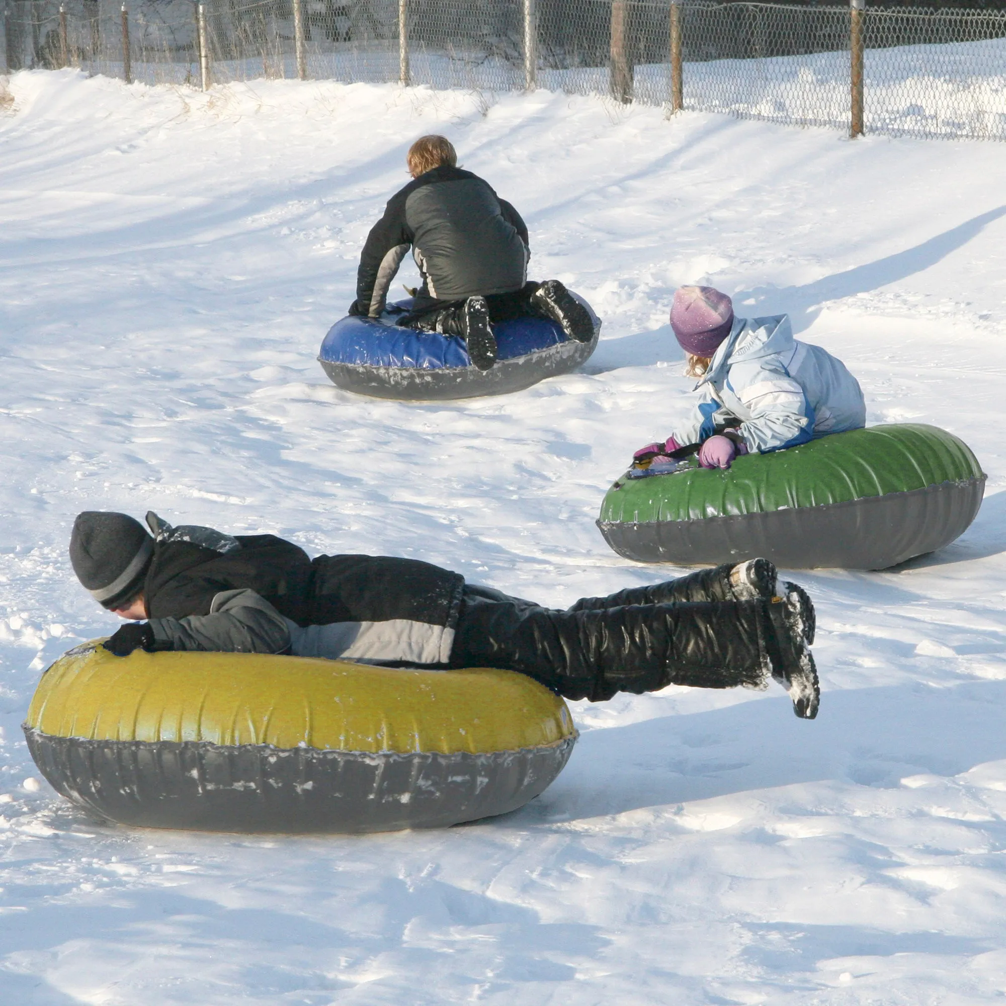 Set of 2 Bradley 50-Inch Snow Tubes with Heavy Duty Covers for Extreme Sledding Fun | Patented Inflatable Tubes for Performance | Made in USA