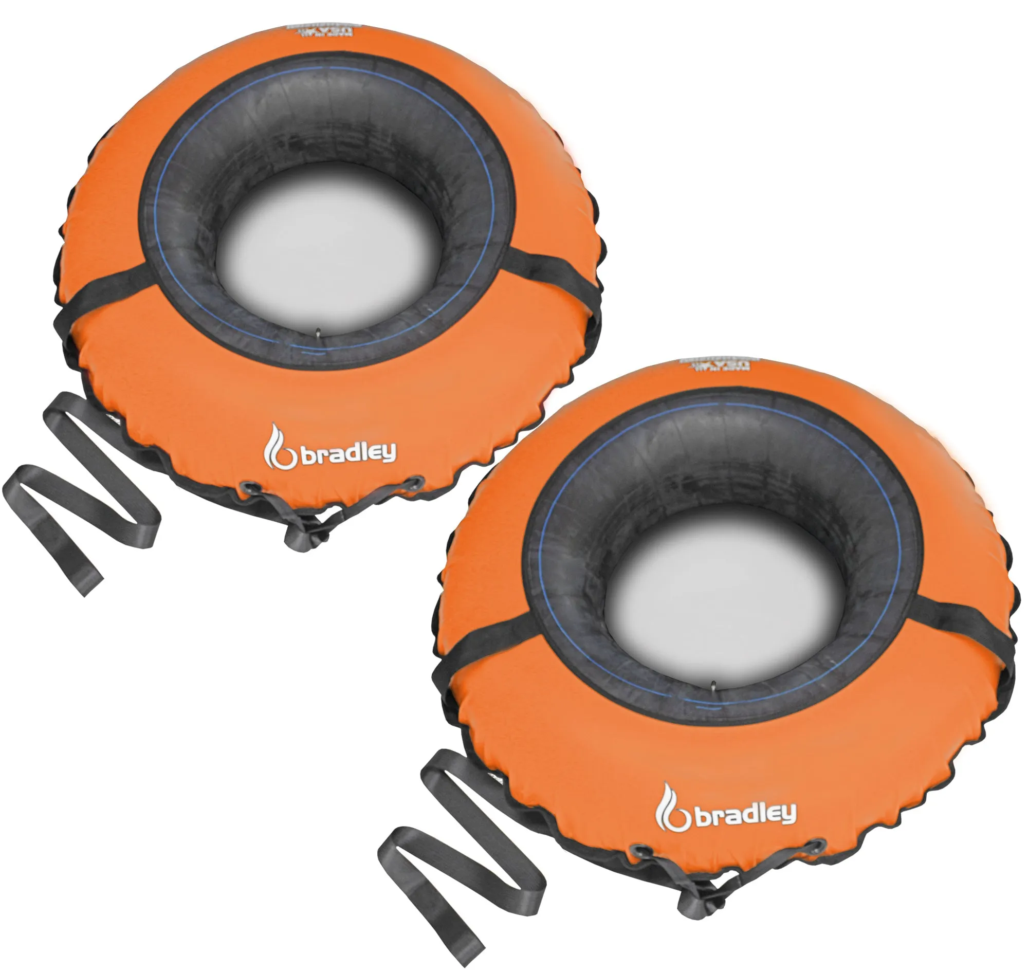 Set of 2 Bradley 50-Inch Snow Tubes with Heavy Duty Covers for Extreme Sledding Fun | Patented Inflatable Tubes for Performance | Made in USA