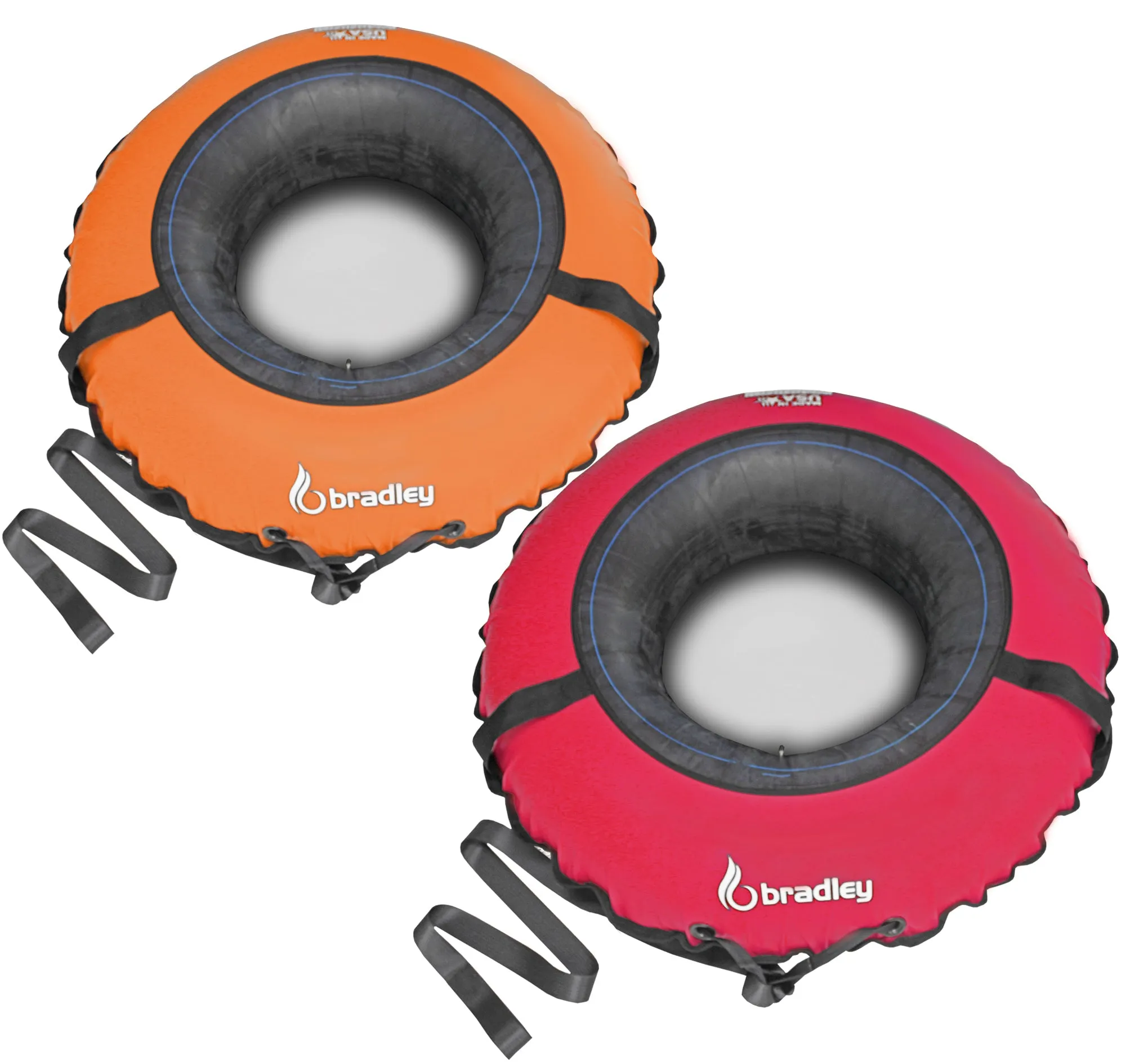 Set of 2 Bradley 50-Inch Snow Tubes with Heavy Duty Covers for Extreme Sledding Fun | Patented Inflatable Tubes for Performance | Made in USA