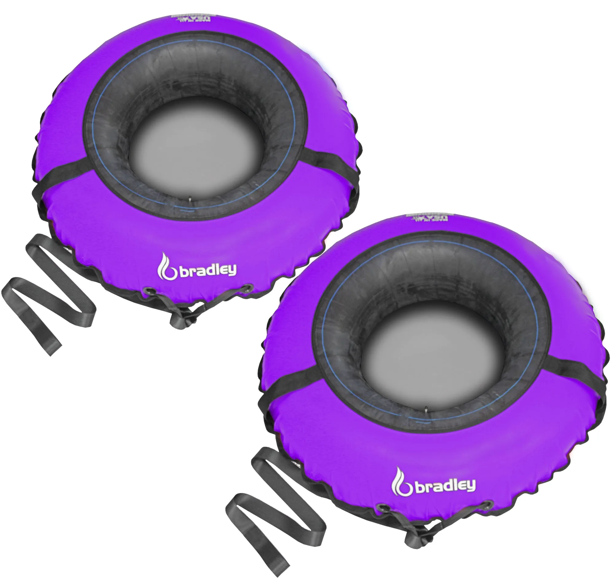 Set of 2 Bradley 50-Inch Snow Tubes with Heavy Duty Covers for Extreme Sledding Fun | Patented Inflatable Tubes for Performance | Made in USA