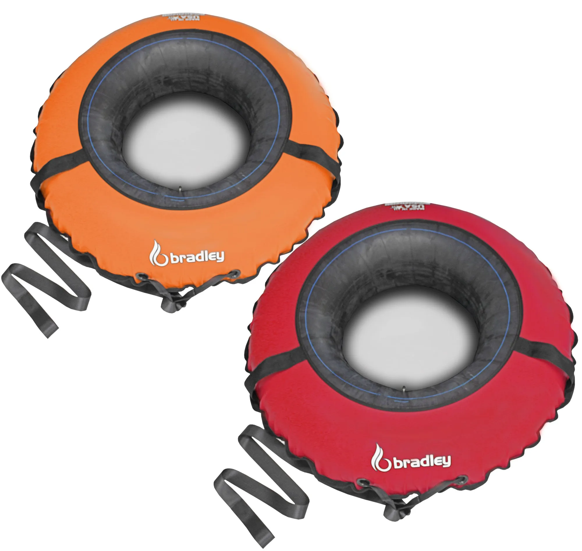 Set of 2 Bradley 50-Inch Snow Tubes with Heavy Duty Covers for Extreme Sledding Fun | Patented Inflatable Tubes for Performance | Made in USA