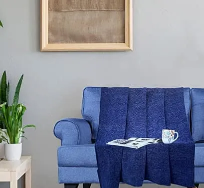 STYLOCASA 220GSM Velvet Check Embossed Throw Soft Sofa Throw/Throw Blanket/Throws for Sofa and Couch or Sofa Throw Cover for 3 Seater Sofa/Couch (Size: 140 X 170 Cm) (55×66 Inch) - Coffee
