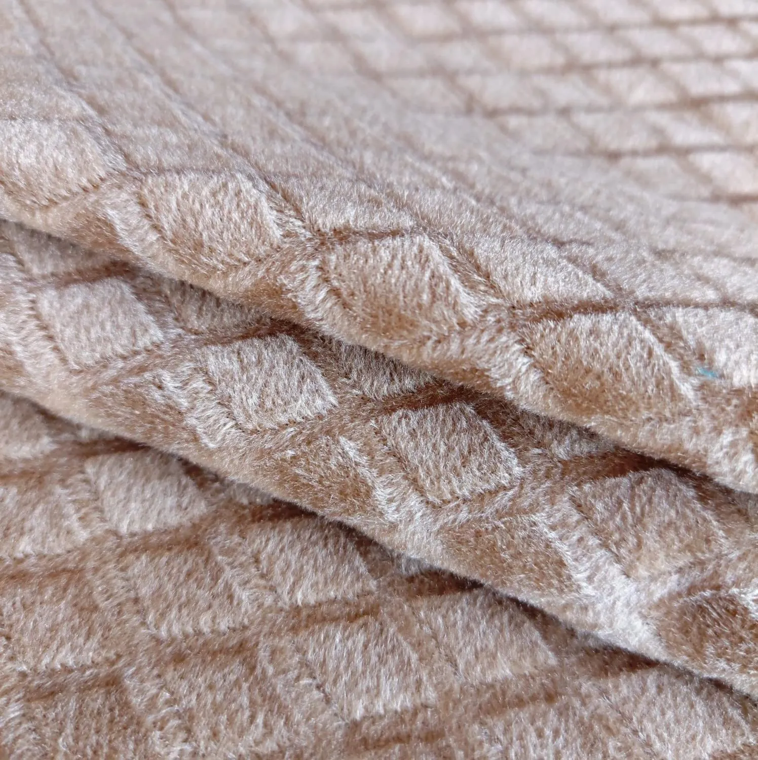 STYLOCASA 220GSM Velvet Check Embossed Throw Soft Sofa Throw/Throw Blanket/Throws for Sofa and Couch or Sofa Throw Cover for 3 Seater Sofa/Couch (Size: 140 X 210 Cm) (55×84 Inch) - Cream