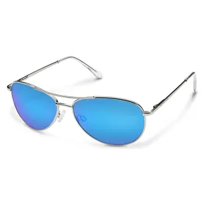 Suncloud Mens Silver Frame Blue Mirror Lens Patrol Polarized Sunglasses - 2405360BF615X
