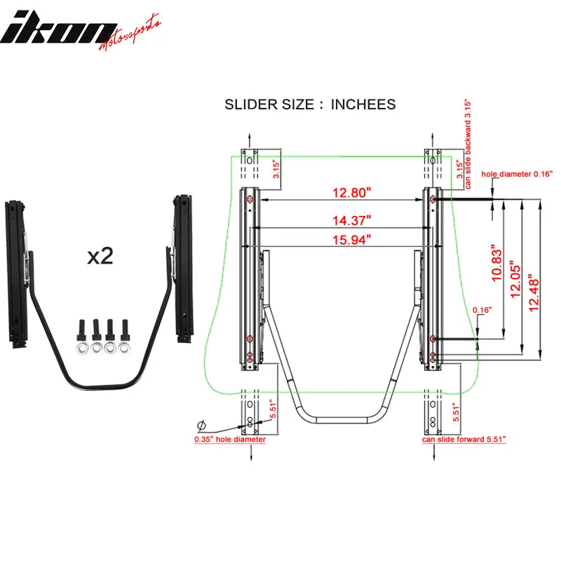 Universal White Bezel Racing Seat Dual Slider Buckle Belt PU Carbon