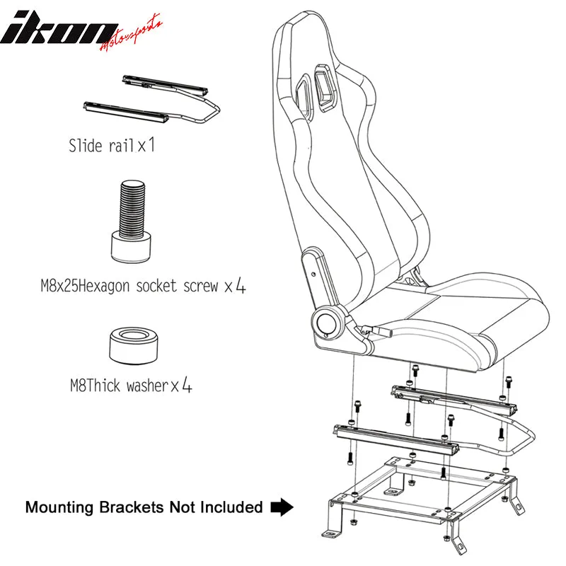 Universal White Bezel Racing Seat Dual Slider Buckle Belt PU Carbon